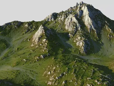 Grass Map Mountains Low-poly 3D model