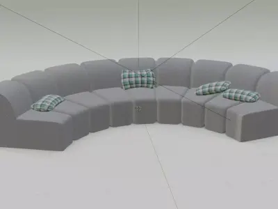 3D armchair and cushions 3D model