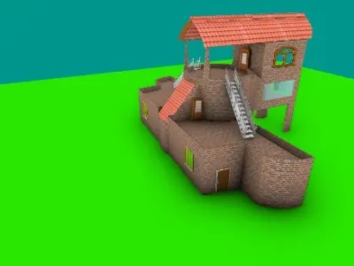 Antiq house Low-poly 3D model