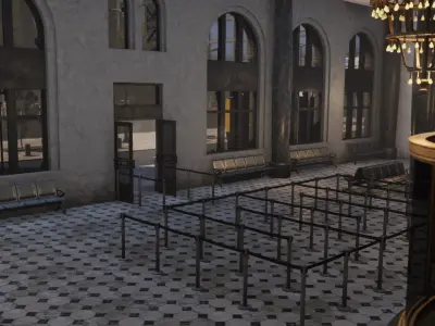 Modern City Downtown with Interiors Megapack Low-poly 3D model