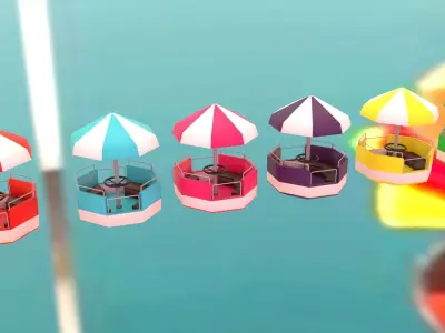 Ferris wheel cabins Low-poly 3D model