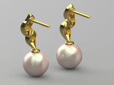 ocean earring pe0036 3D print model