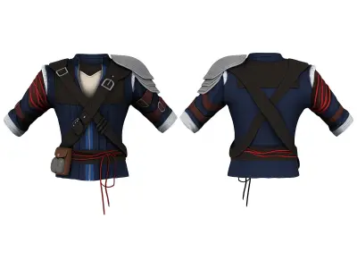Men Medieval Fantasy Warrior Full Outfit Low-poly 3D model