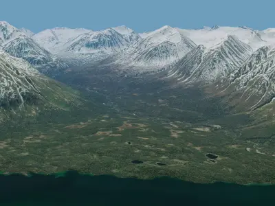 Mountains Valley Range - Tatshenshini-Alsek Provincial Park 3D model