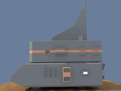 Low Poly Cartoony Sci Fi Building 3 Low-poly 3D model