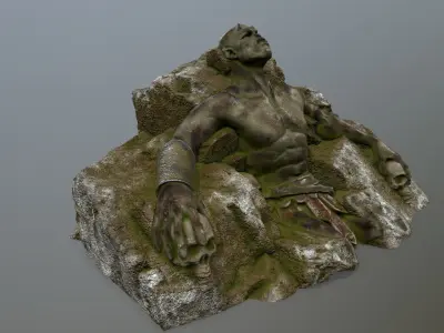 Stone Worrior Low-poly 3D model