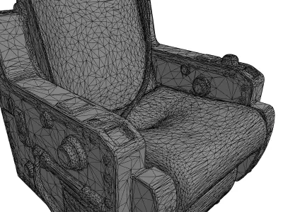 SciFi Industrial Operator Chair Low-poly 3D model