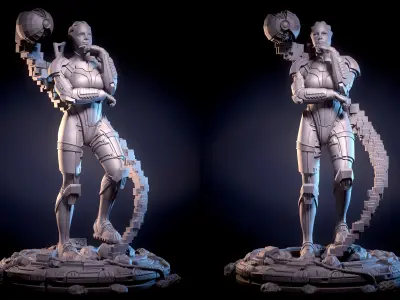 Mass Effect Fanart - Liara TSoni 3d print model Pose 2 3D print model