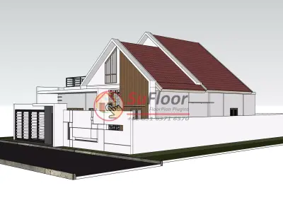 House 13x21m code 550 - Sketchup 3D model 3D model 3D model