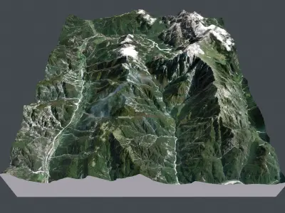 9 Mountain landscapes Alps 3D Model Pack