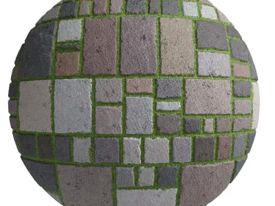 Grass Stone Materials3- By 3 color Pbr By Sbsar 4k Texture