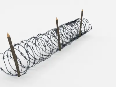 Lowpoly Barb Wire Obstacle Low-poly 3D model