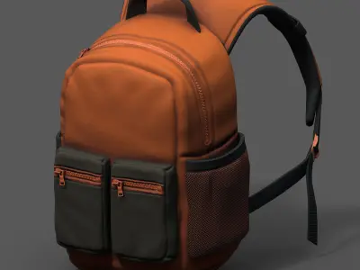 Backpack Camping Generic Color 3d human baggage  Low-poly 3D model