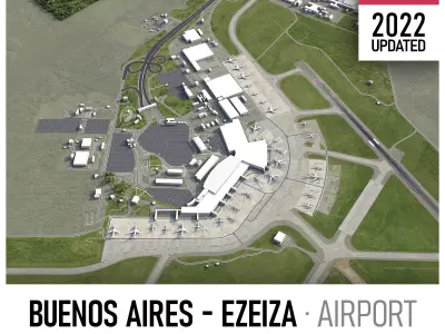 Buenos Aires Airport Low-poly 3D model