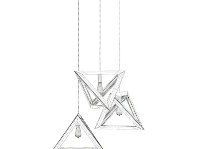 Hanging Wooden Lamp 3D Model 3D model