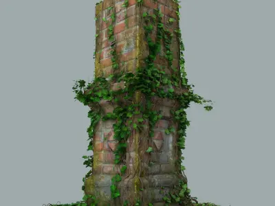 Old pillar  Low-poly 3D model