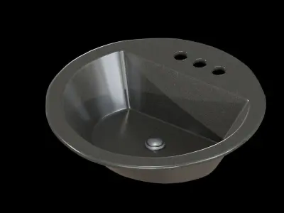 Bryant bathroom sink round drop Black Low-poly 3D model