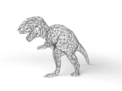 TRexDinosaur Wireframe Low-poly 3D model