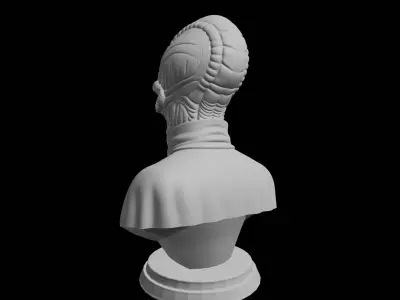 Grey Alien Bust 3D print model