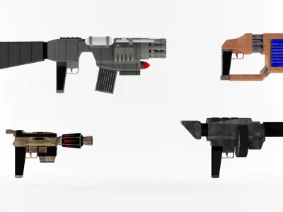 15 Futuristic Sci-Fi Guns Weapons Bundle 3D model