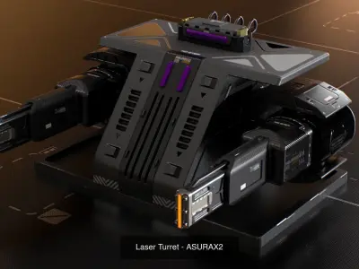 Laser Turret - ASURA  and ASURAX2 3D Model Pack