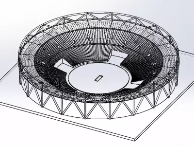 Modular cricket stadium 3D print model