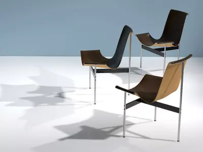 T-Chairs three chairs 3D model