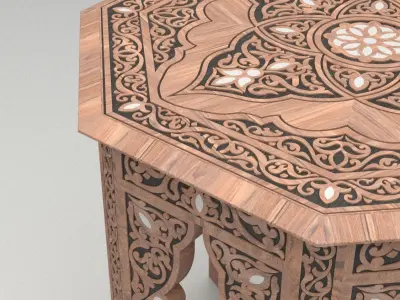  Damascene Arabesque Antique Table 3D model
