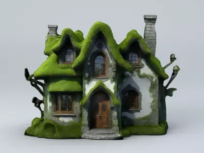 Fantasy Forest House 5 Low-poly 3D model