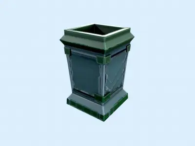 Stylized Trash Can Low-poly 3D model