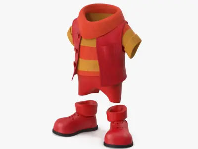 Cartoon Costume Red with a Short Sleeve Sweater 