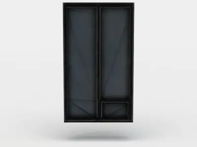 Window cabinet with two doors Low-poly 3D model
