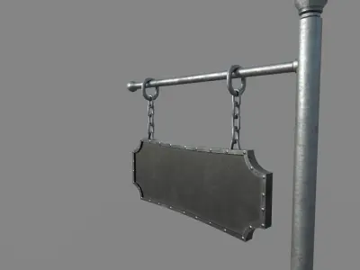 Metal Signboard Low-poly 3D model