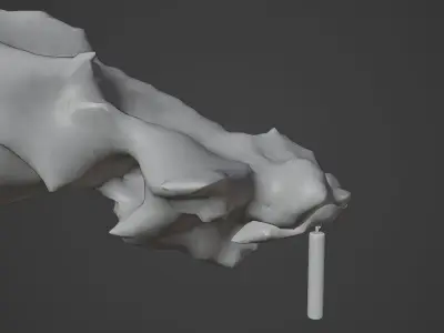 Flare torch animated looping Low-poly 3D model