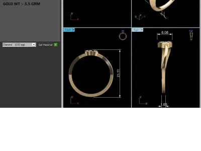 Diamond Ring For Women 3d Print Model 3D print model 13