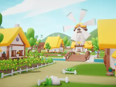 Gleamshire - Fantasy Low Poly Village 3D Pack Low-poly 3D model