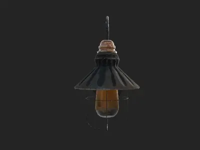 Old wall lamp Low-poly 3D model