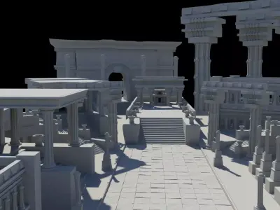 ancient greek roman temples buildings architecture 3D model
