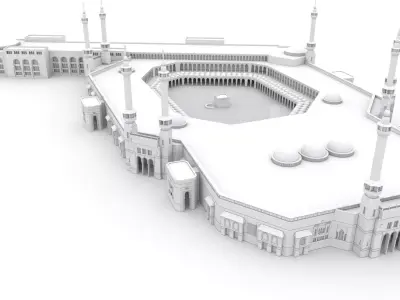 masjid al haram mecca saudi arabia Low-poly 3D model
