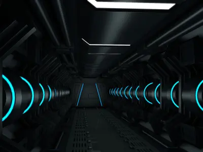 Sci fi Tunnel 3D model 9