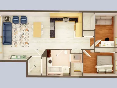 3D Floor plan-Interior plan 3D model