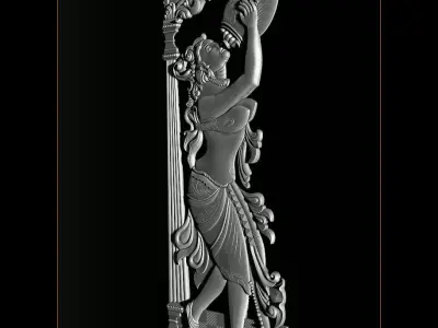 Door 3D Design relief for CNC 3D print model