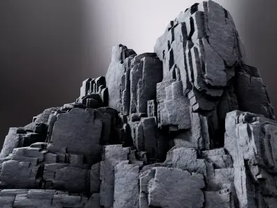 Cliff rock formation Low-poly 3D model buy