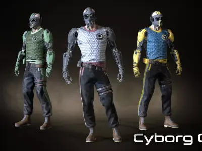 Cyborg 01 Low-poly 3D model