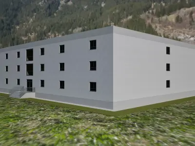 Military Base  Barracks Building et Interior Dormitory  FBX  Low-poly 3D model