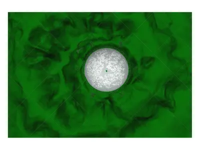 Night Fast radio telescope moutain landscape 3D model