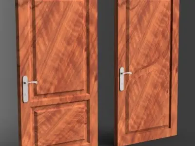 Wooden door 3 3D model