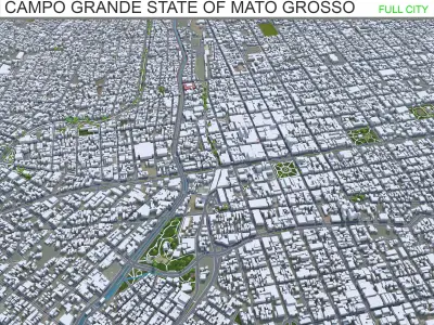 Campo Grande State of Mato Grosso do Sul Brazil 25km Low-poly 3D model
