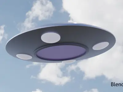 Classic Flying Saucer Low-poly 3D model
