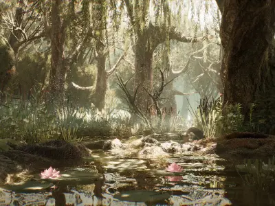 Swamp Environment 42 Assets Low-poly 3D model